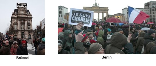 Schweigemärsche in Brüssel und Berlin